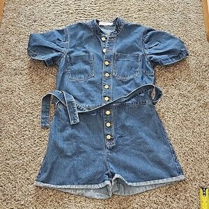 BAM Denim Shorts Jumpsuit (M/L Petite)💥see measurements💥